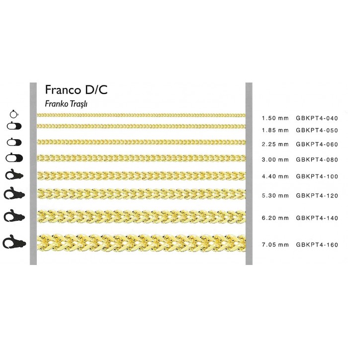 Franco D/C 4,4 mm 45 cm 13,6 gr 14 K 585